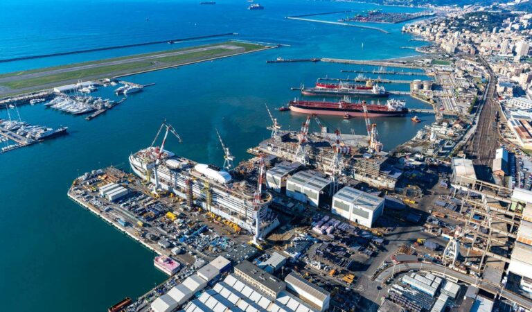 Genova Sestri Ponente: procedono su due fronti i lavori per il nuovo superbacino per navi da crociera